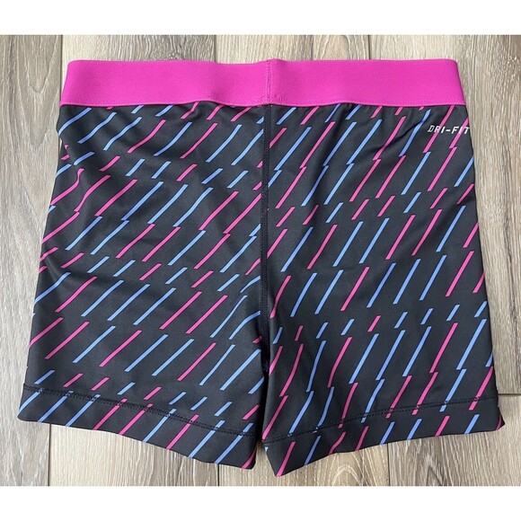 Nike Pro Dri-Fit Spandex Running Compression Shorts Pink/Blue Women’s Sz Medium - Picture 4 of 7